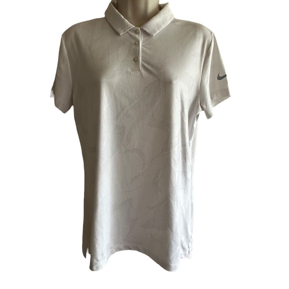 Nike Golf Women's White Button Down Polo Shirt ~ size Medium